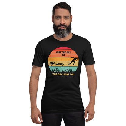 "Run The Day" Unisex short sleeve t-shirt