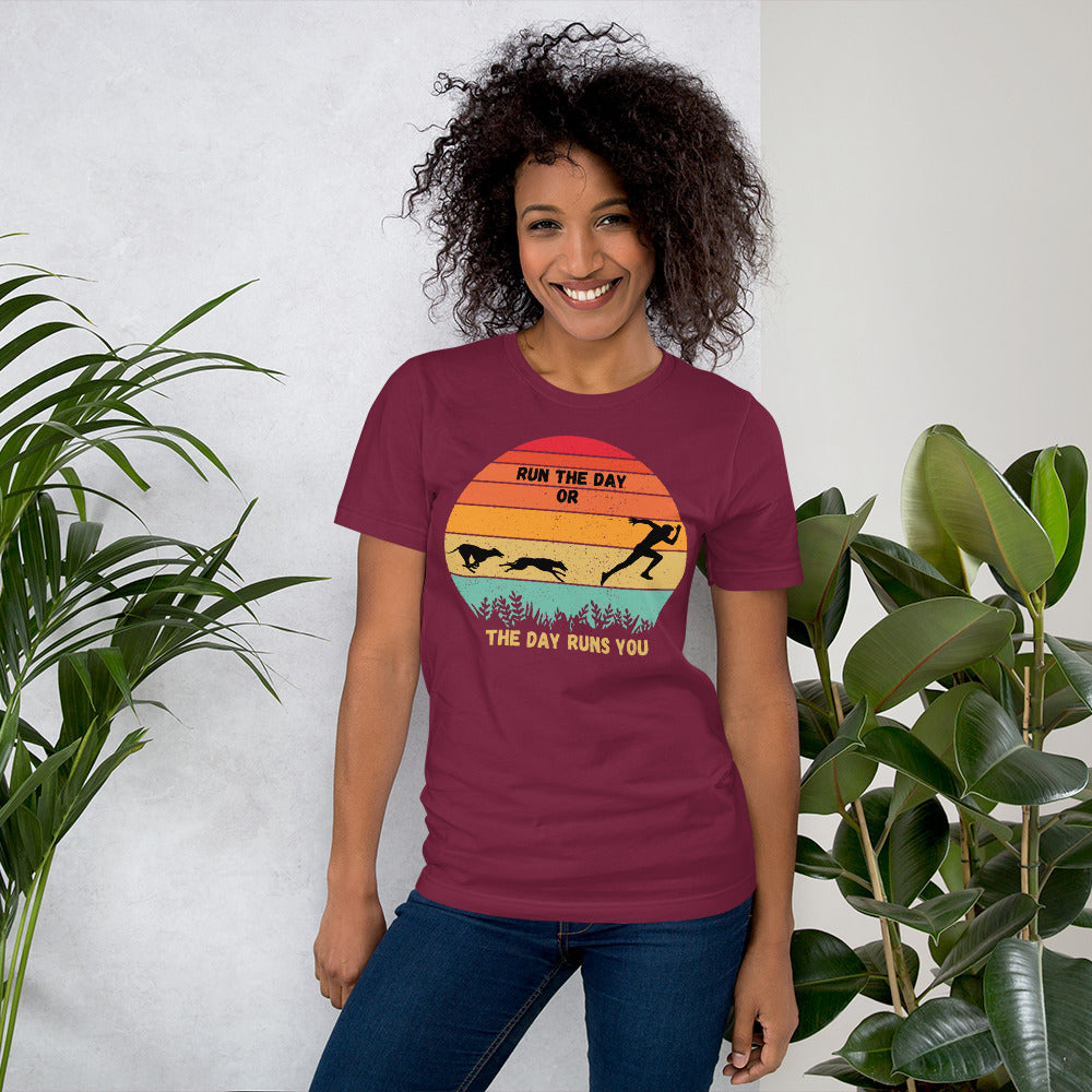 "Run The Day" Unisex short sleeve t-shirt