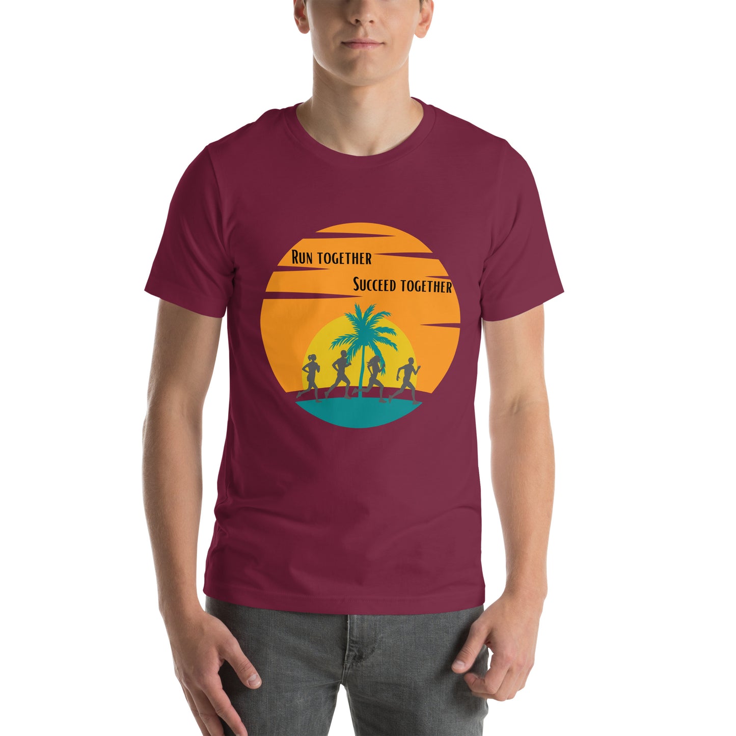 "Run Together" Unisex short sleeve t-shirt