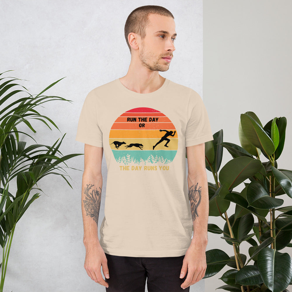 "Run The Day" Unisex short sleeve t-shirt