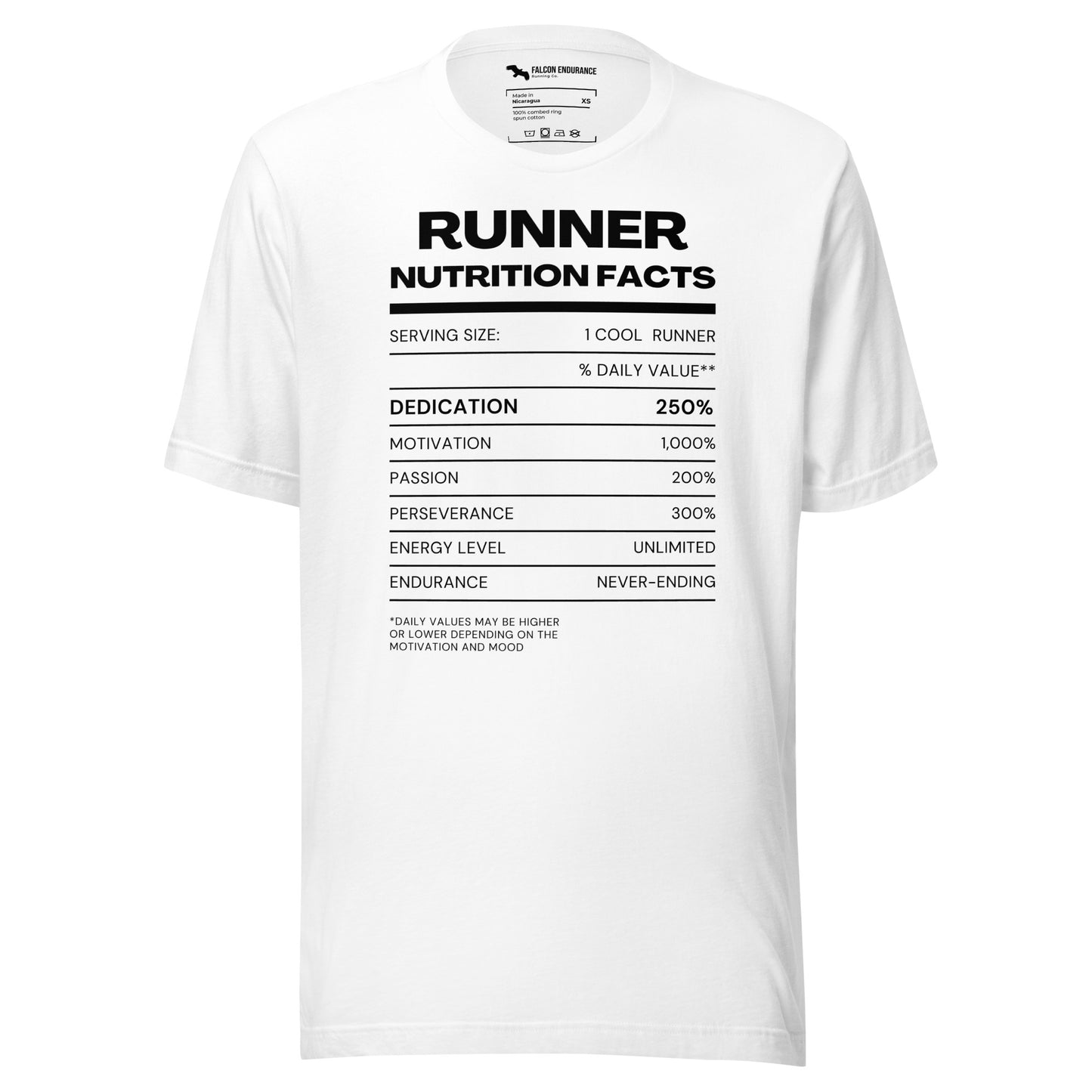 "Nutrition Facts" Unisex short sleeve t-shirt